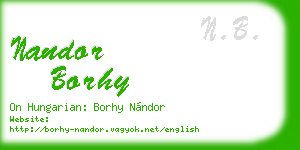 nandor borhy business card