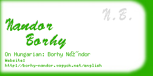 nandor borhy business card